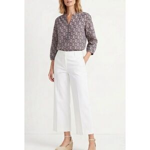 LANDS END BOHO MOSAIC COTTON BUTTON UP V NECK TUNIC 18W 0X DARK GOTHIC VICTORIAN